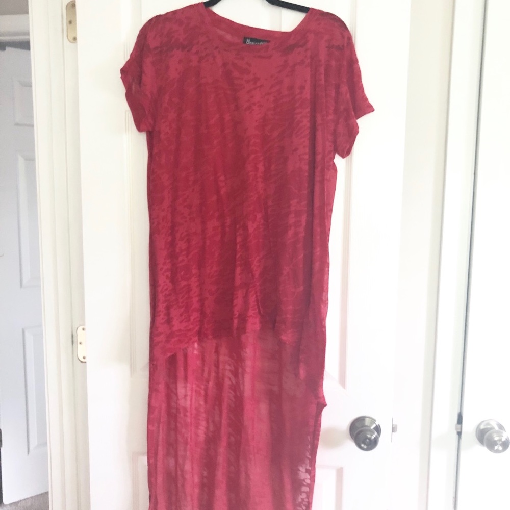 Hi-low sheer top
